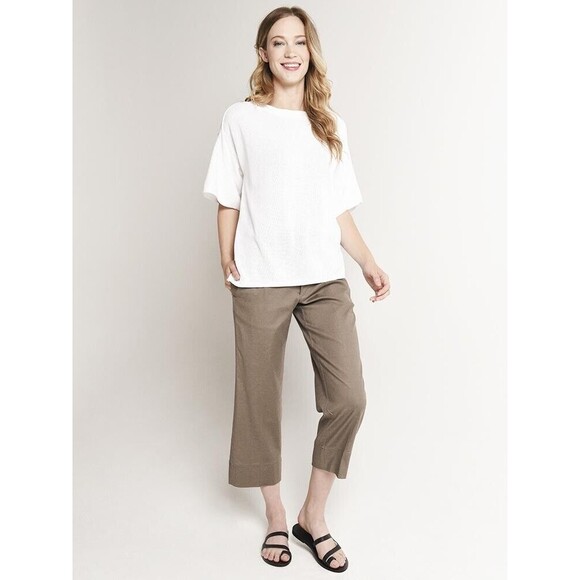 Brochu Walker Pants - Brochu Walker Loana Pants Women's Size Large Brown Linen Blend Crop Bottoms